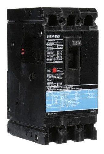 Interruptor Termomagnético 3x30a 220v Ed2 Siemens