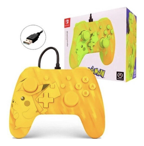Controle Nintendo Switch Pokemon Pikachu Wired Fio Power