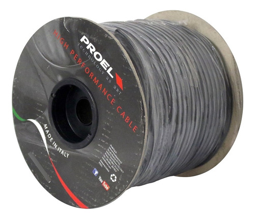 Proel Hpc620bk Carrete De Cable P/ Bocina 14 Awg 100 Metros