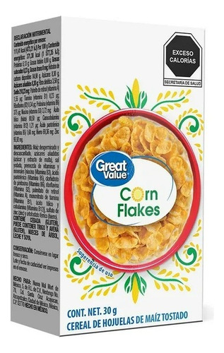 30 Pzas Great Value Corn Flakes 30 G