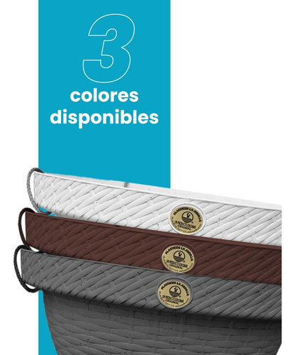 Kit 2 Macetas Colgantes Plástico Tipo Rattan Exteriores 3.6l