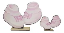 Comprar 30 Souvenir+6 Centros+1 Gigante Babyshower Escarpines Rosa