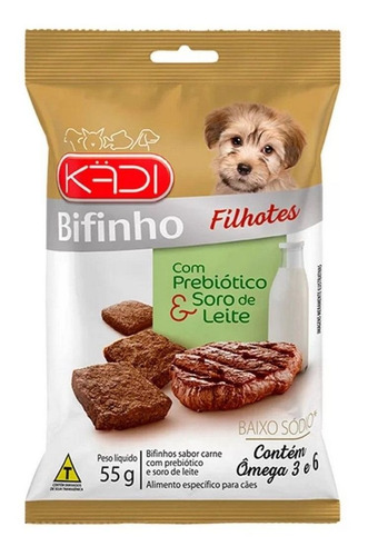 Bifinho Para Cães Filhotes Carne E Soro De Leite 55g Kadi
