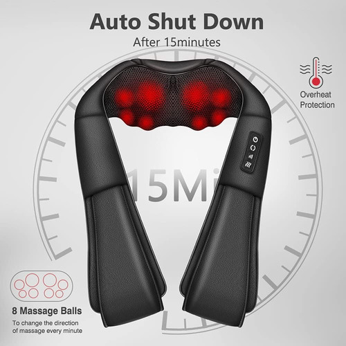 Masajeador Cervical Con Calor, Masajeador Shiatsu Para Cu...
