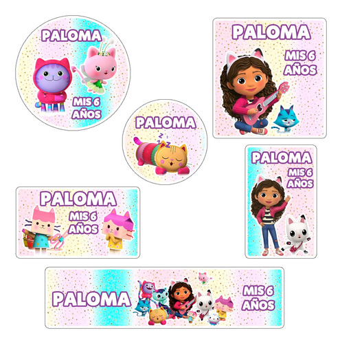 Kit 252 Stickers Gaby Y La Casa De Muñeca Candy Bar Etiqueta