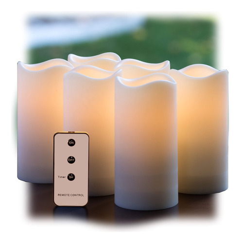 Enchanted Spaces Juego De 6 Velas Led Sin Llama De Resina Im