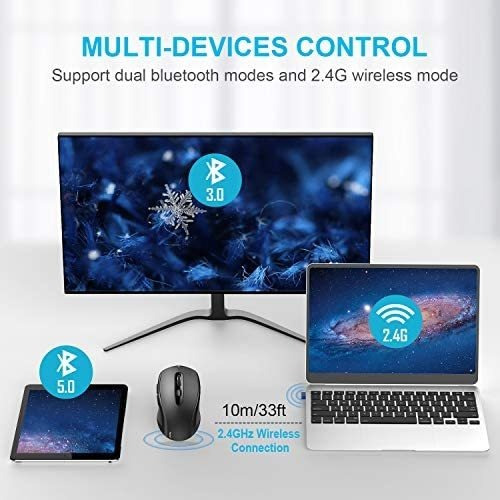 Ratón Inalámbrico Bluetooth Tecknet 3 Modos De Conexión