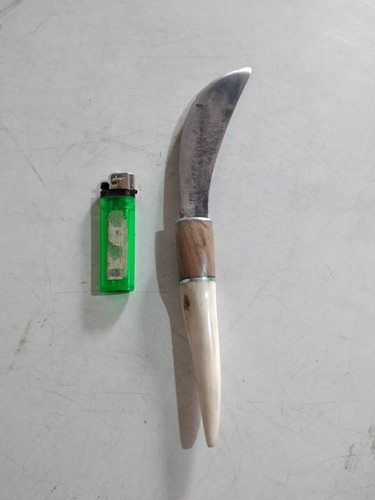 Cuchillo Antiguo Arabe Empuñadura De Madera,hueso De Acero