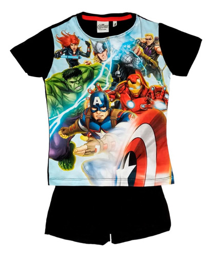 Pijama Niños Verano Algodón Avengers Marvel Original