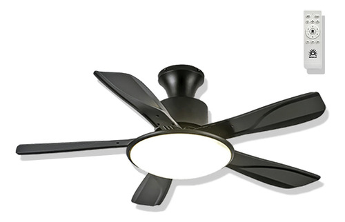 Ventilador de techo Megaluz FHM025 negro con 5 aspas, 107 cm de diámetro 127 tención