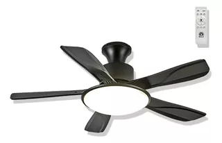 Ventilador de techo Megaluz FHM025 negro con 5 aspas, 107 cm de diámetro 127 tención