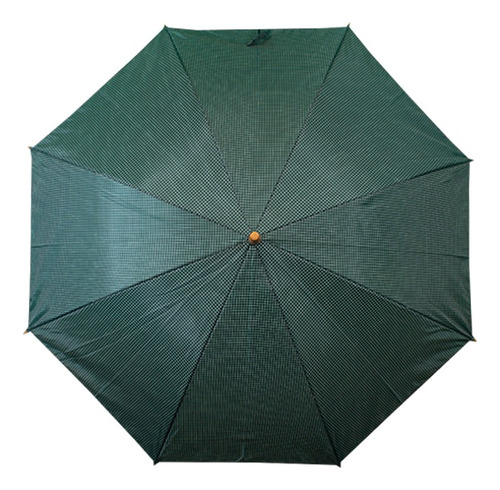 Paraguas Semiautomático Sombrilla Tipo Bastón Reforzada Color Verde Diseño De La Tela Lineal
