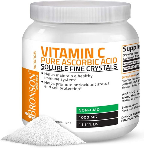 Bronson Vitamina C En Polvo Antioxidantes Sist Inmunologico