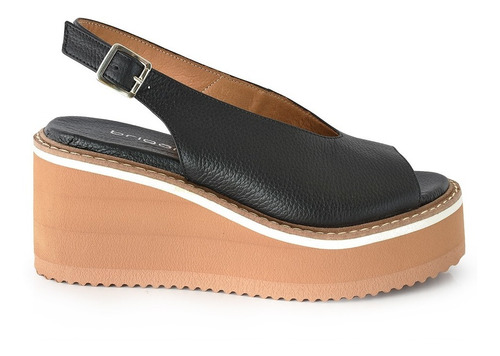 Sandalia Mujer Cuero Briganti Zapato Verano Taco Mcsd04837