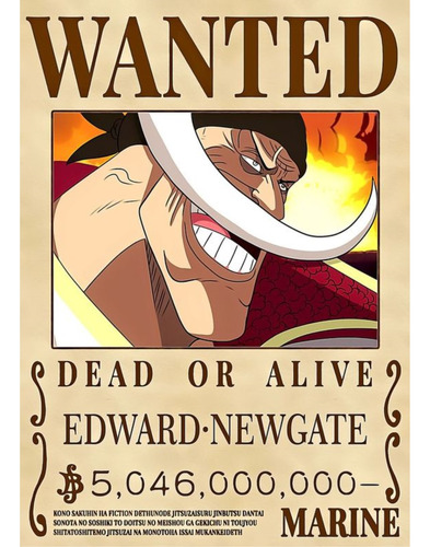 Wanted Cuadro 29x19 Mdf One Piece Shirohige 5.046.000.000