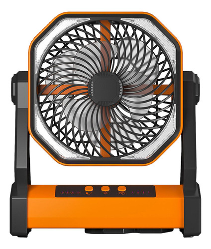 Ventilador Para Acampar Silencioso 3 Brillo Usb Recargable