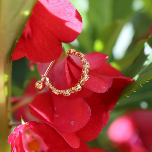 Piercing Conch Em Ouro 18k Coração Com Diamantes