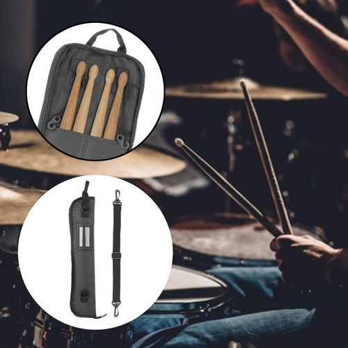 Drum Stick Gig Bag Resistente Al Agua Negro Poner 8 Palos