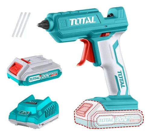 Pistola Para Silicona Total 20v 11.2mm - Batería Y Cargador Turquesa