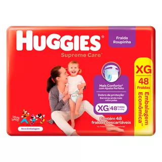 Fraldas Huggies Supreme Care Roupinha XG 48 u