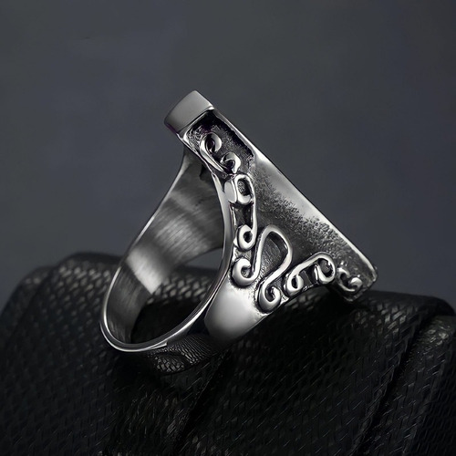 Anillo En Acero Quirúrgico Modelo Ataúd Anillos Regalo Dark