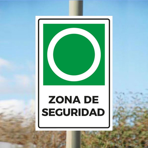 Señalética Zona De Seguridad 60x40cm Metálico