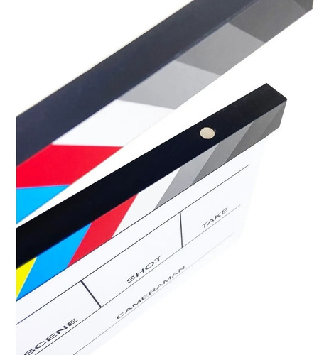Claqueta de cine profesional blanca coloreada