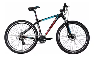 Mountain bike Venzo Skyline Evo R29 16" 21v frenos de disco mecánico cambios Shimano Tourney TY700 y Shimano Tourney TY300 color negro/celeste/rojo  