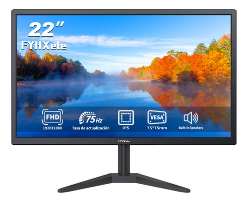 Monitor Gamer Fyhxele 22 1k 1080p Fhd 75hz Led Ips Vesa Hdmi Negro
