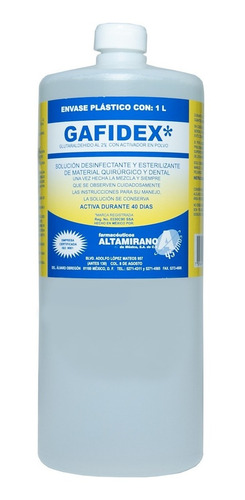 Desinfectante Esterilizante Quirúrgico Gafidex 1 Litro