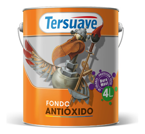 Pintura Fondo Antióxido Cromato Mate Tersuave 4 Lts