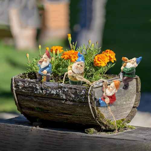 Gnomos De Jardín De Hadas 4 Piezas De Decoración De Gnomos D