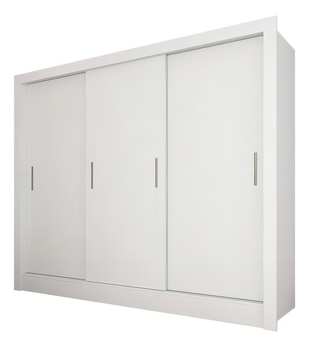 Guarda Roupa 3 Portas De Correr Casal Aurora Branco - M.a