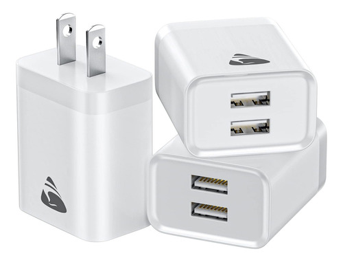 Bloque Cargador Usb 3 Pared 2.4 Doble Rapida Para iPhone