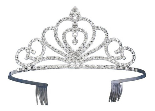 Tocado Tiara Corona Novia Xv Cristal Económica 