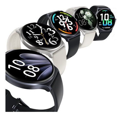 Haylou Solar Lite Smartwatch, 1,38 Gran Pantalla A Color, Bisel Circular Metálico, Bluetooth 5,3, Ip68, Control Táctil Y Botón Lateral, Carátulas Personalizadas, Plateado