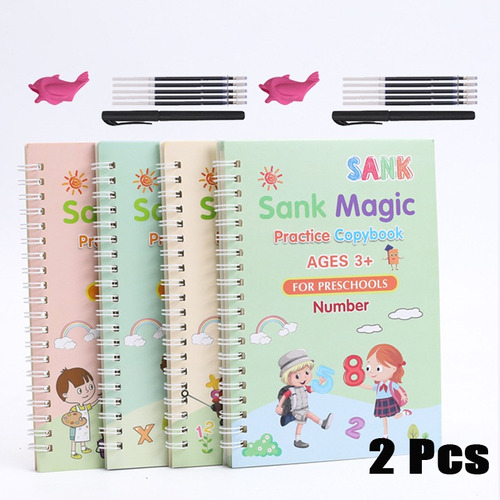 2 Set De Cuaderno Caligrafia Sank Magic Copy Book Para Niños