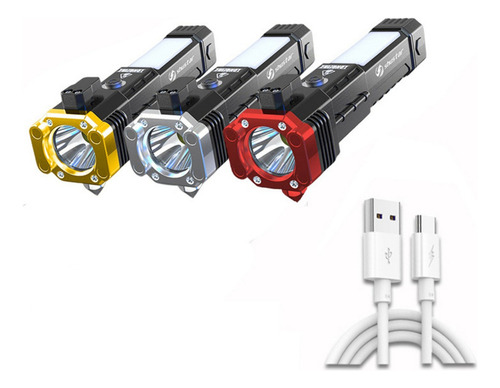 Kit 3 Linterna Tática Militar Indestructible Imã Faca Martel