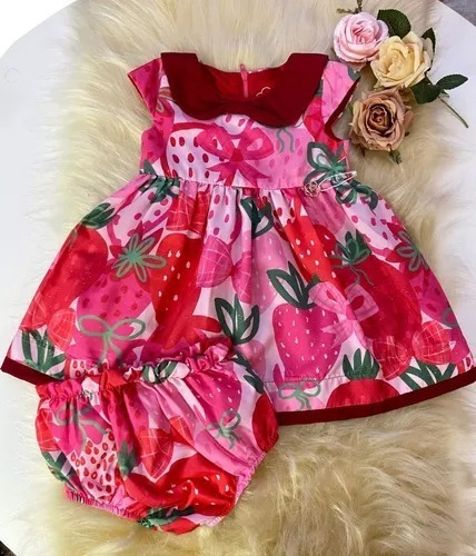 Imagem 2 de 2 de Conjunto Vestido Infantil Bebê Mon Sucré 19030 Happy Time