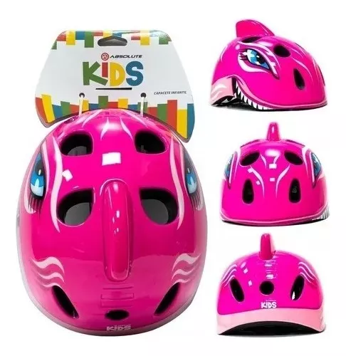 Capacete Bicicleta Infantil Absolute Kids Shake Tubarão M 52-56cm