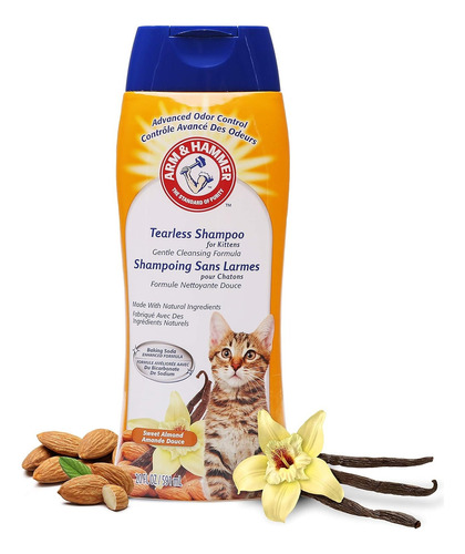 Arm & Hammer Tearless Kitten Shampoo Para Gatos Natural Fragancia Almendra Dulce