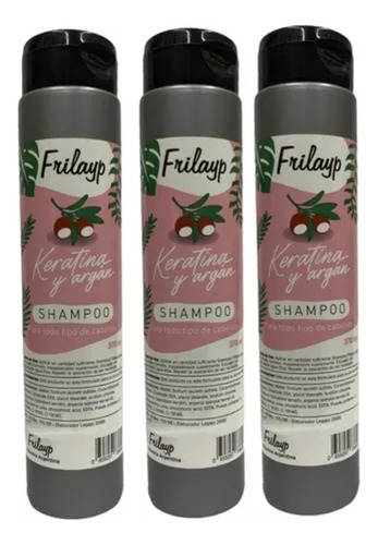 Pack Shampoo Keratina Y Argán Frilayp 370ml X3u