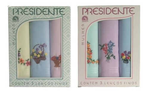 Lenços Femininos Presidente Kit Com 2 Caixas Cor COLORIDOS