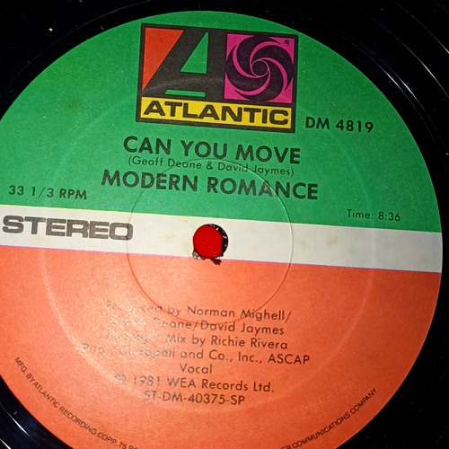 Can You Move Modern Romance / Acetato Disco Vinil Single