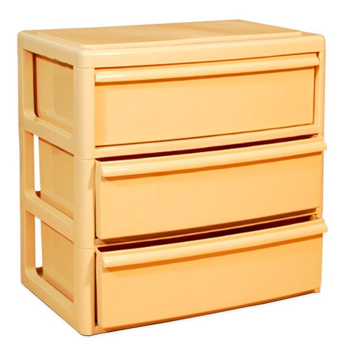 Cajonera Plastica Ancha 3 Pisos 3 Cajones Colombraro Color Beige