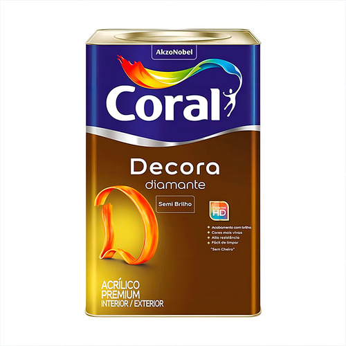 Tinta Decora Coral Diamante Premium Semi Brilho - Cores 18l Cor Branco Semi - Brilho