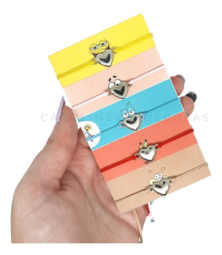 Pulsera Para Compartir Bob Esponja 5 Amigos