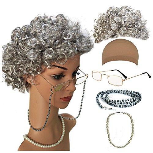 Accesorios Para Disfraz De Abuela Madea Con Gafas Cadena De