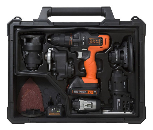 Taladro Inalámbrico 20v Black+decker Matrix Mtx20k6a Naranja