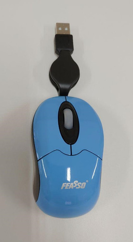Mouse Óptico Usb Retrátil Azul Famm-03 Feasso